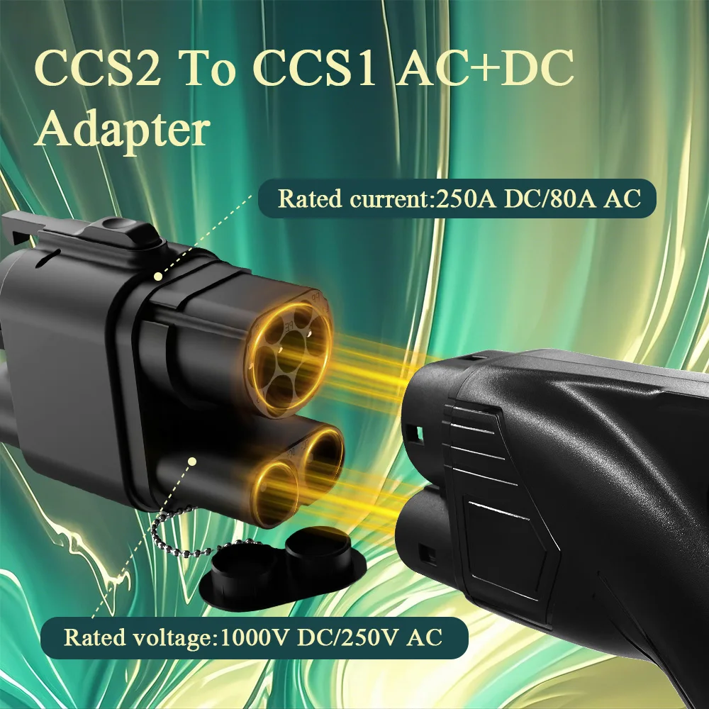 Kolanky 250KW DC + AC من شاحن CCS2 إلى CCS1 US Car EV CCS2 إلى CCS1 شاحن السيارة الكهربائية سريع Ev محول الشحن جزء السيارات #4