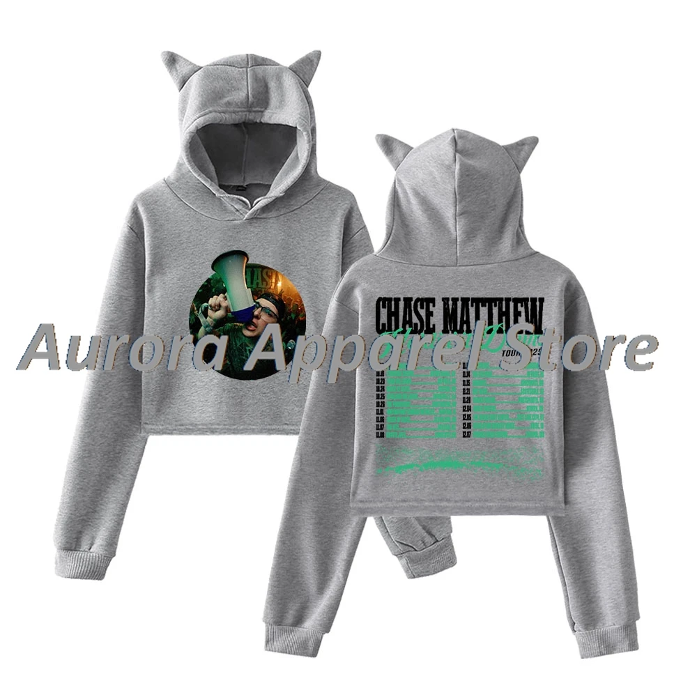 Chase Matthew Holdin' It Down Tour 2025 Merch pull femme oreilles de chat sweat à capuche à manches longues vêtements pour femmes