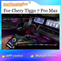 Ouchuangbo Ambient Light For Tiggo 7 Pro Max 7 Plus Atmosphere LED Ambiente Lamp Kit Backlight environmental Magic 256