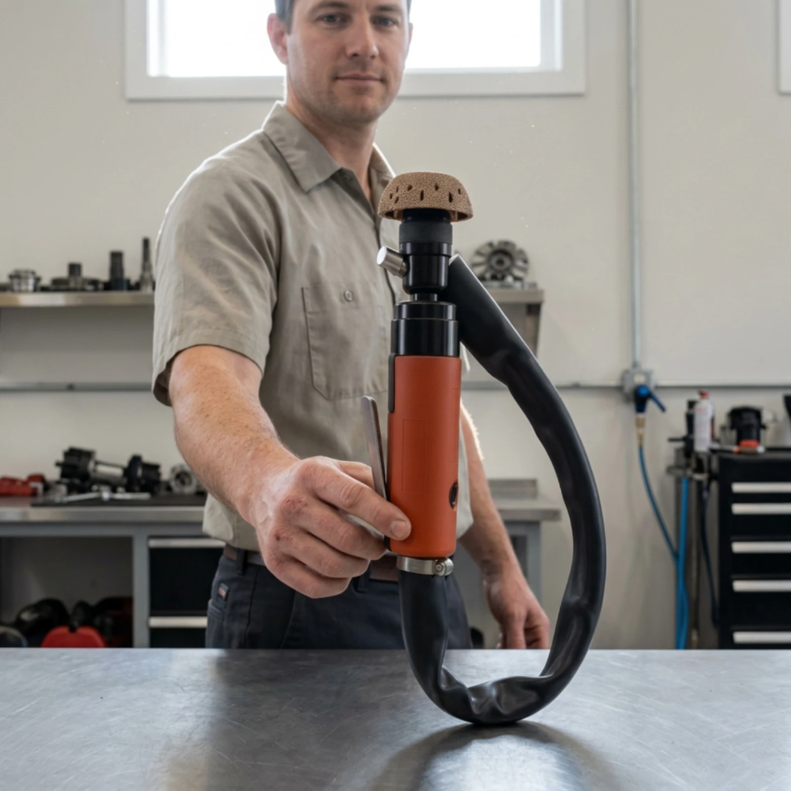 Pneumatic Grinding Tool Low-Speed Air Grinder with Hose Tire Polisher Lightweight Industrial Grade for Mechanics, Workshops