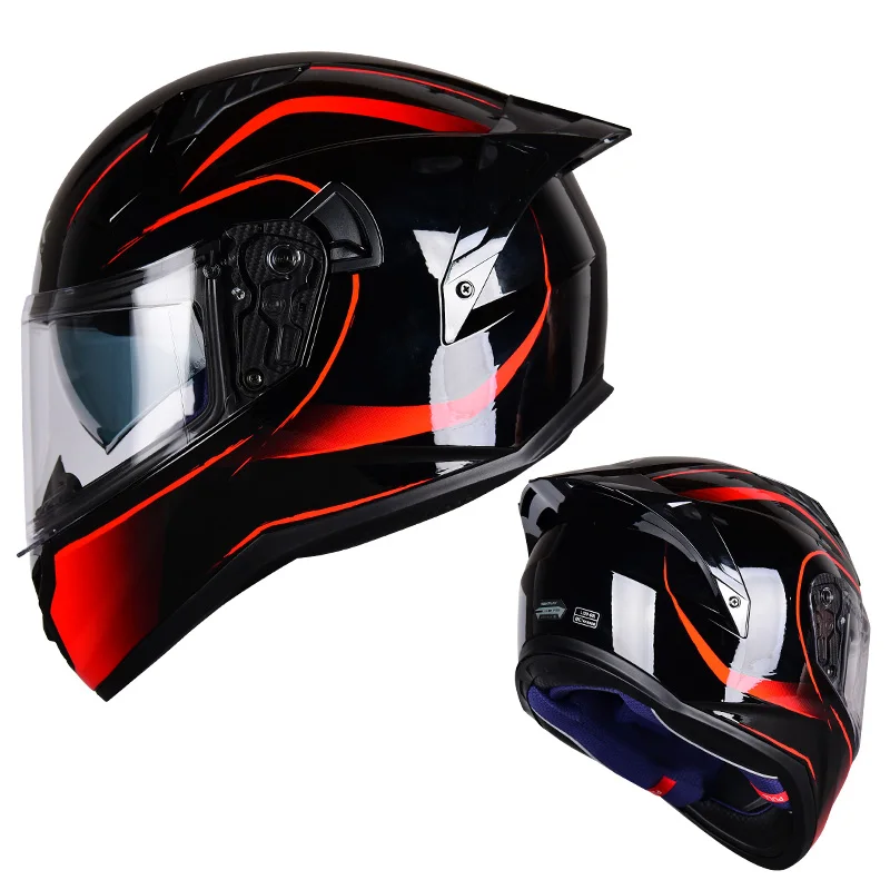 

High-End Racing Bike & Motorcycle Helmet Waterproof High Strength Quality-Assured with ABS Visor XL Size New Condition