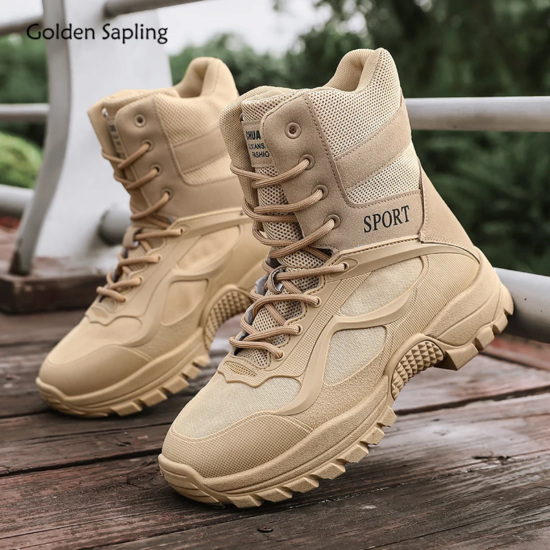 

Golden Sapling Outdoor Leisure Boots Men Classic Breathable Warm Cotton Mid-calf Boot Male Winter Hiking Climbing Shoes Footwear