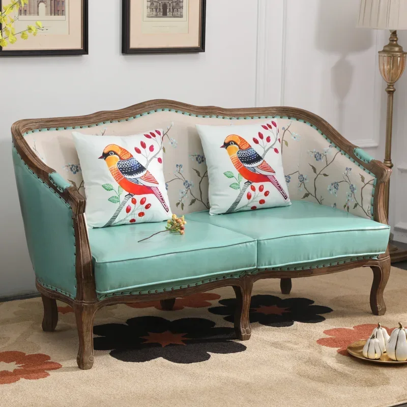 

Retro French style, small apartment bedroom, small sofa