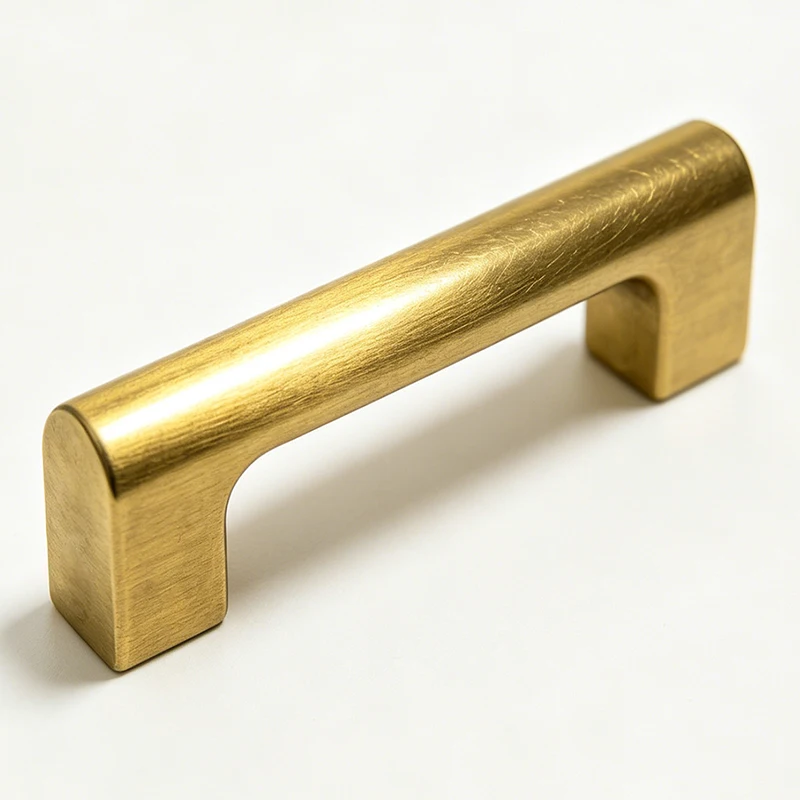 Custom Solid Brass Knurled Door Handle CNC Machining Luxury Cabinet Drawer Brass Pull Hardware Parts