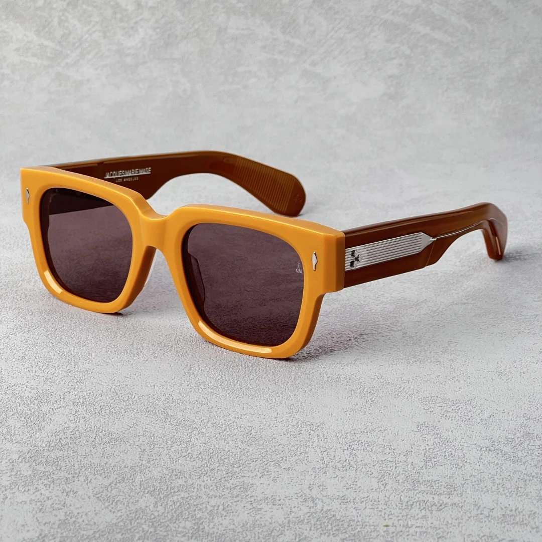 

ENZO Thick Acetate Square Sunglasses UV400 Retro Unisex JJMM Design