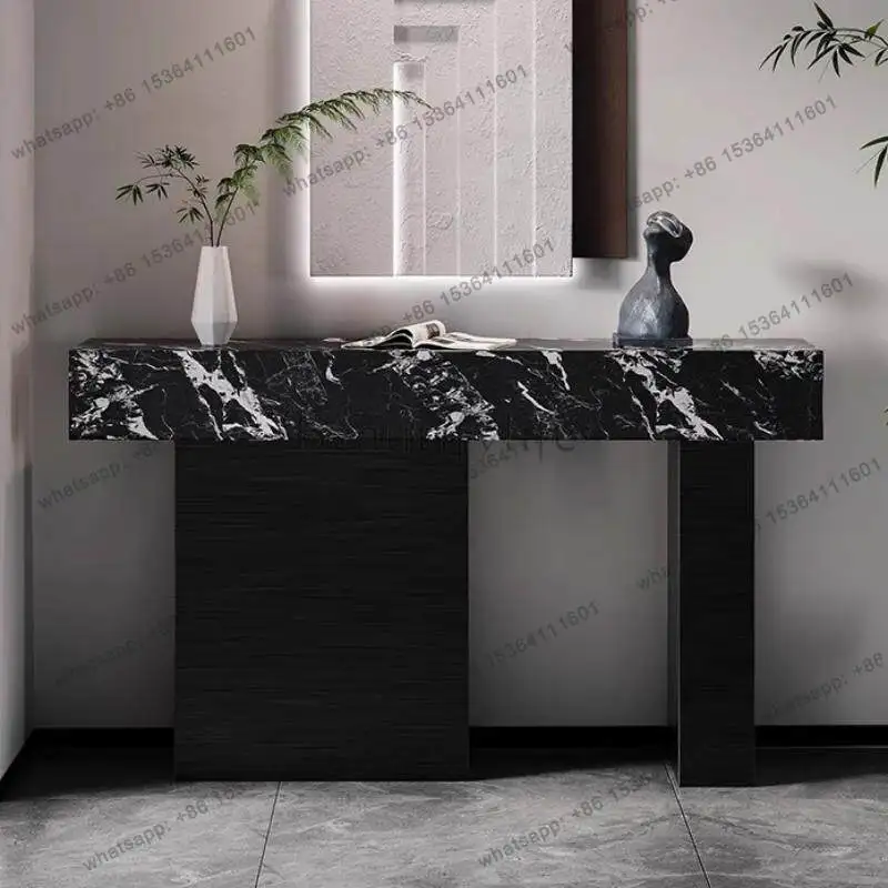 Modern minimalist high-end entrance table against the wall strip case strip Italian light luxury household