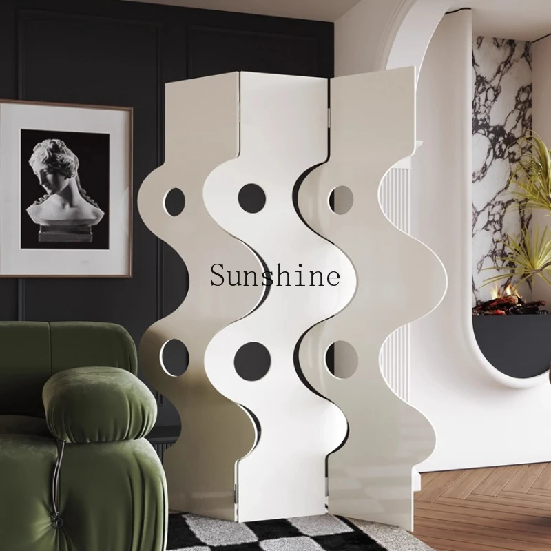 

Screen small apartment living room entrance entrance French cream style beauty salon folding partition simple decoration