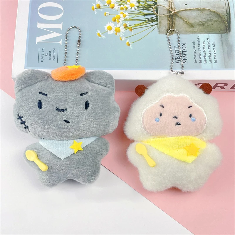 Cute Cartoon Animation Plush Gray Wolf Sheep Doll Toy Pendant Backapck Hangings Decoration Gifts