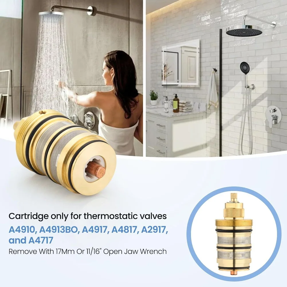 C7912 Thermostatic Cartridge Brass Valve Core Replacement For Faucets Temperature Control Home Improvement Plumbing Parts