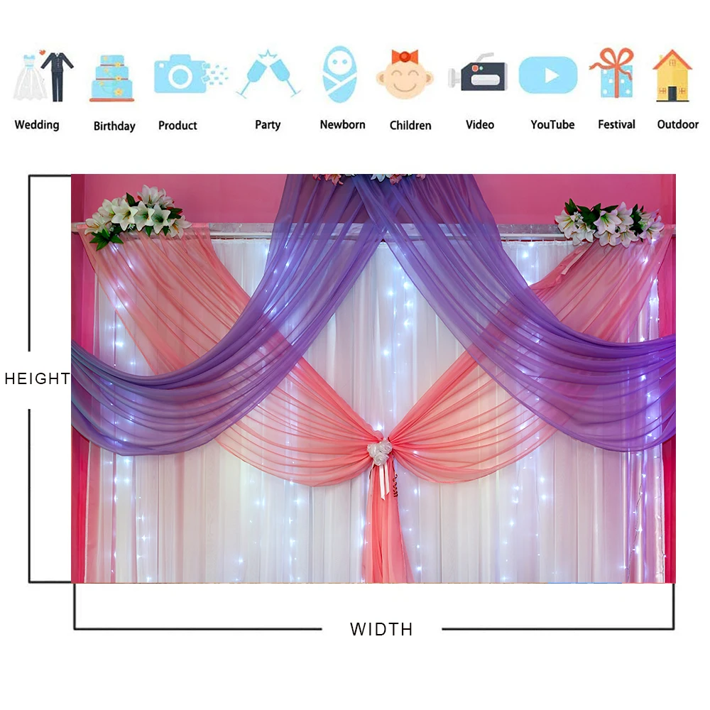 Telón de fondo para estudio fotográfico, cartel decorativo para fiesta de cumpleaños, boda, globo, cortina