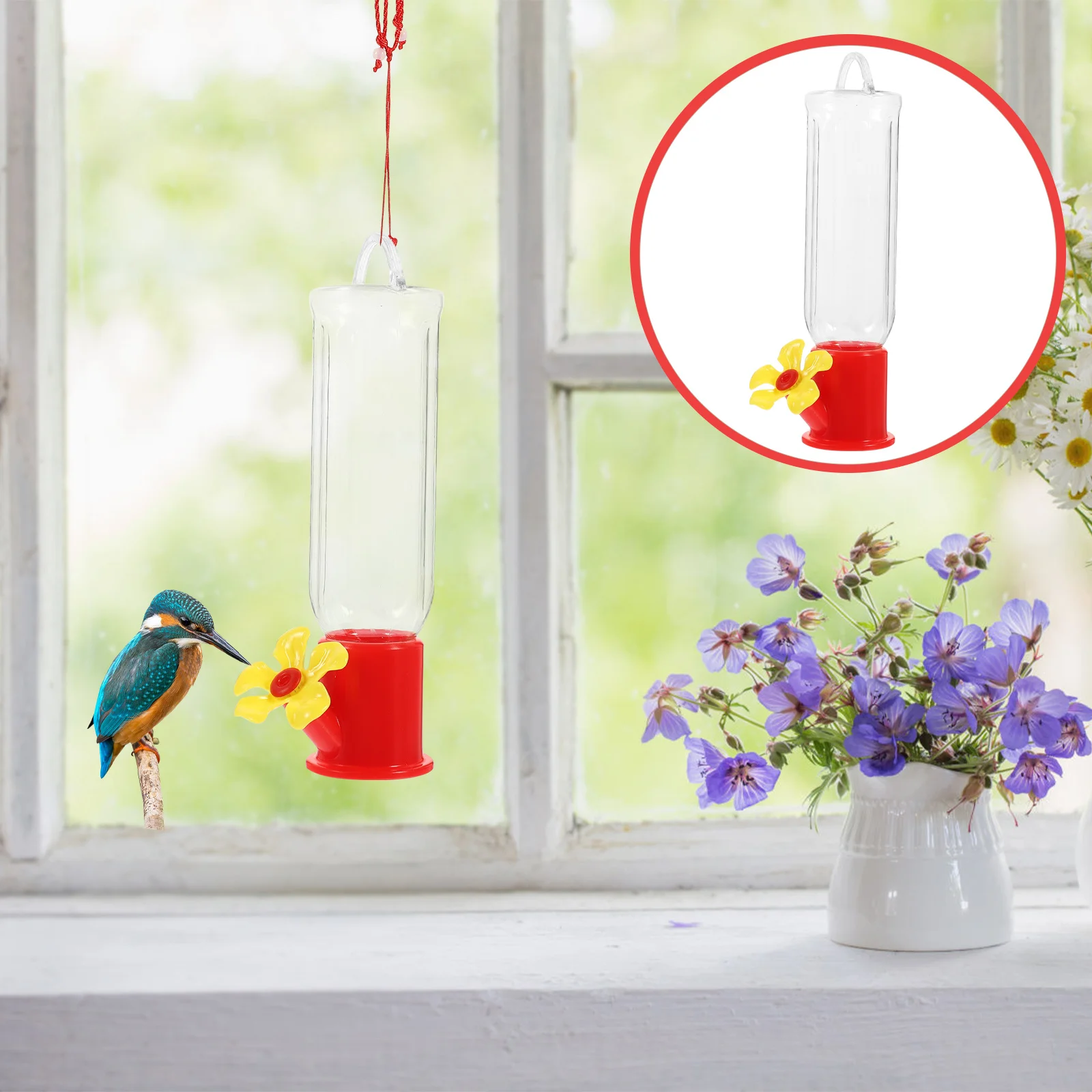 

4Pcs Hummingbird Feeders Plastic Hanging Bird Feeders Garden Decoration Bird Food Holder Garden Decor