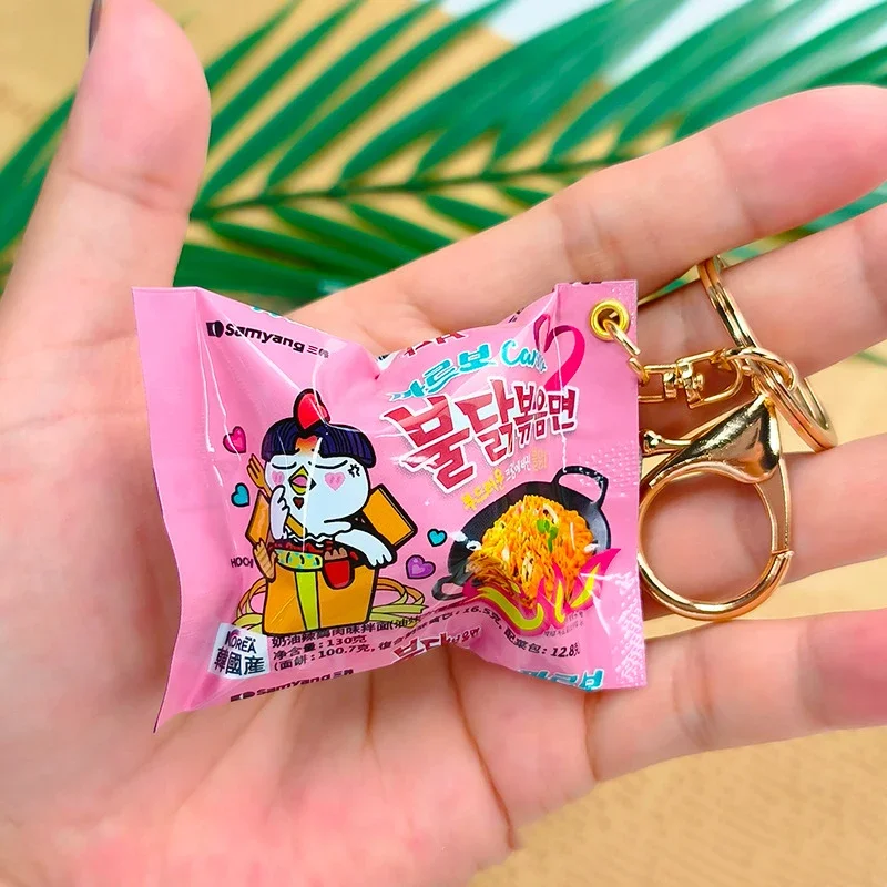 Simulation Instant Noodles Keychain On The Phone Mini Snacks Pendant Bag Pendant Christmas Gifts For The New Year image 3