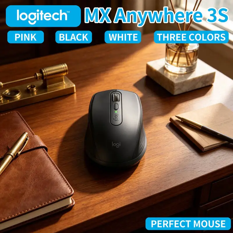 Wireless MX Anywhere 3S - 8000 DPI, Hyper-Scroll, Anti-Slip Grip, Perfect for Exhibition Trip & Business Travel
