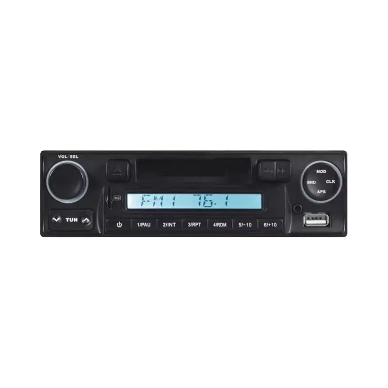 Reproductor de coche de radio SD USB retro portátil con capacidades estéreo y casete