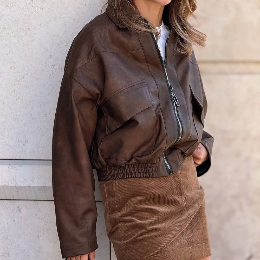 Cappotto in pelle da motociclista Old Money Wind Thi Cotton Gioventù Lunghezza regolare Puro offline Sle 2025 Stagione autunnale Prodotto cinese...