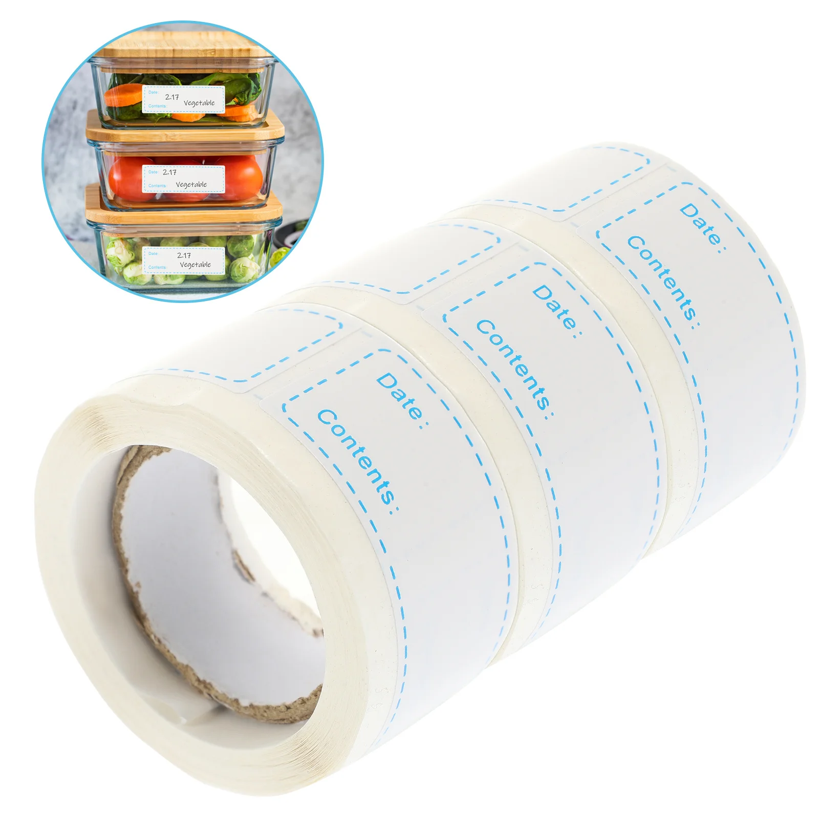 

3 Rolls Portable Food Label Stickers Neat Arrangement Solution for Kitchen Storage Jars Freezer Bottles Date Tracking