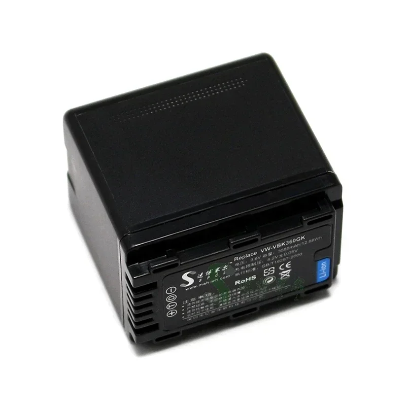 파나소닉용 VW-VBK360 배터리, 카메라 호환 VW-VBK180 VW-VBL090, HC-V100 V500 V700 HDC-SD80 SD90 TM90 HS80 SDR-S70 H85