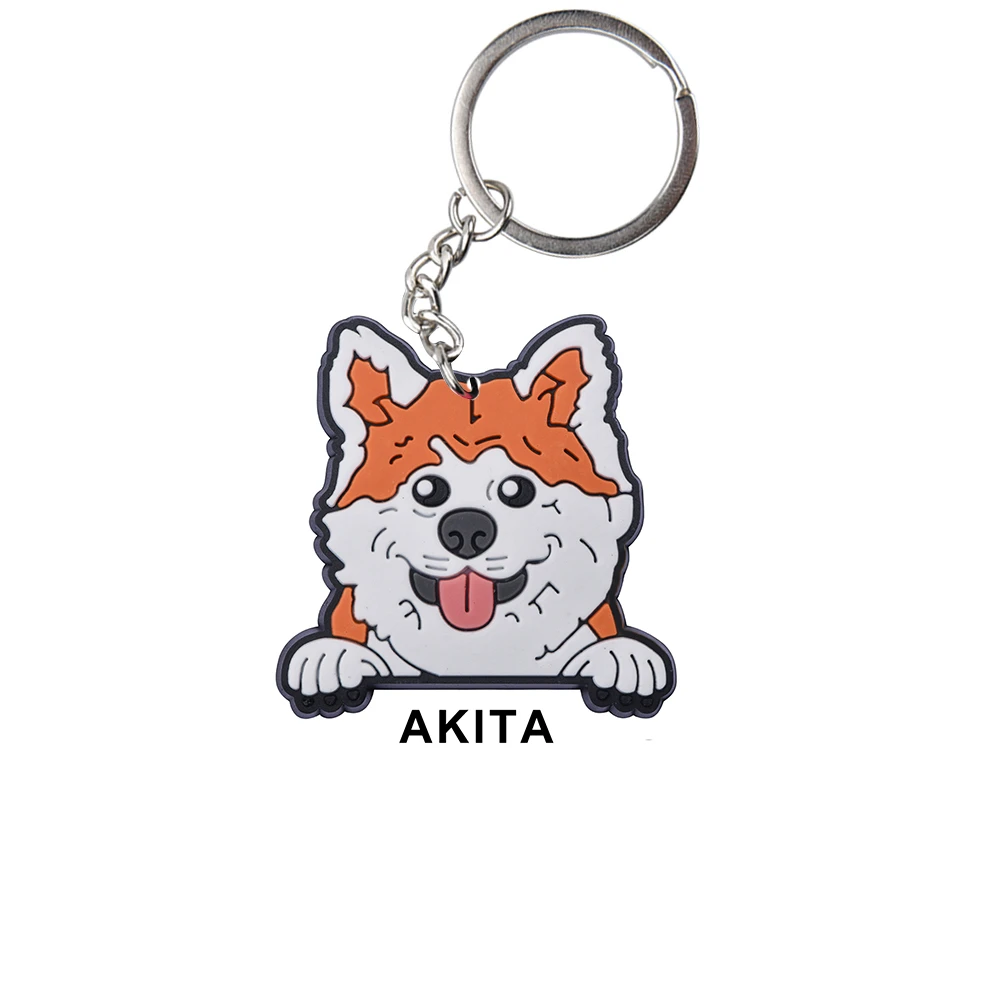 Cartoon Various Dog Keychains Alaskan Malamute Cane Corso Keyrings Kids Beagle Key Chains Chow Chow Boxer Key Rings Kid Gift