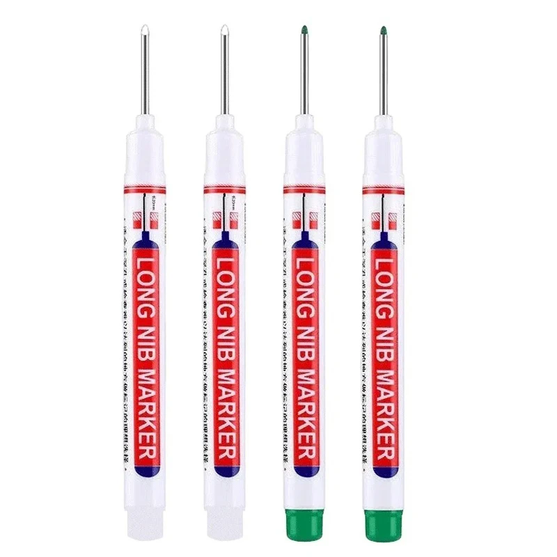 4 개/대 금속 천공 펜에 대 한 20mm 깊은 구멍 긴 펜촉 머리 마커 방수 욕실 목공 장식 다목적