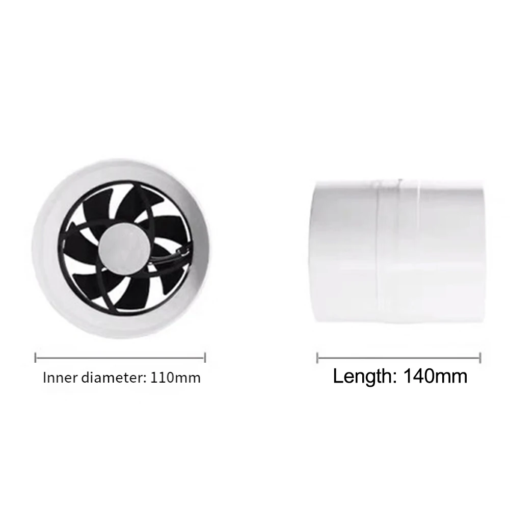 Ventola di scarico da 1 pezzo compatibile con tubi in PVC da 4 pollici Specifiche del connettore femmina CC 5521 Dimensioni circa 110 * 140 mm