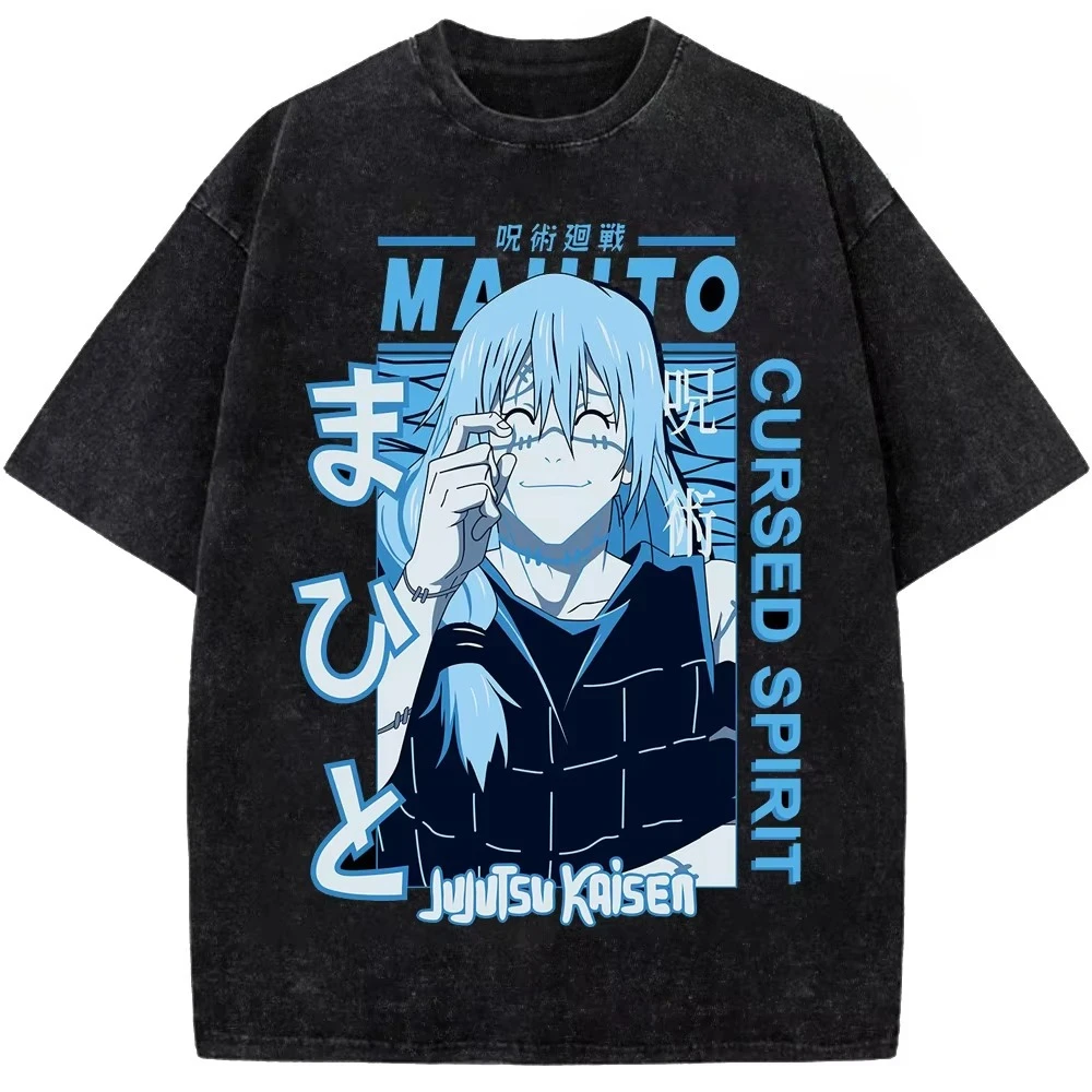 2026 Jujutsu Kaisen Choso Bedrucktes T-Shirt für Herren und Damen, Vintage-Look, Hochwertige Baumwolle, Harajuku-Oberteil