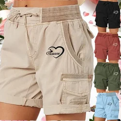 Summer Women Queen Printed High Waist Shorts Fashion Short Pants Female Work Wear Casual Loose Cargo Shorts Plus Size Shorts