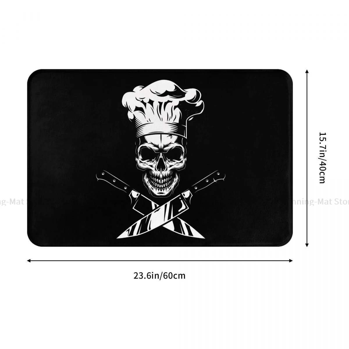 Bath Non-Slip Carpet Hat On Skull Cross Knife Living Room Mat Welcome Doormat Home Decoration Rug