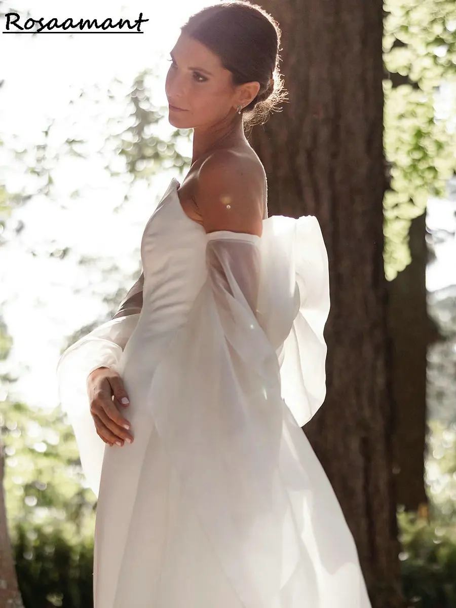 Robe de Mariée Sirène en Satin Sans Bretelles, avec Manches Amovibles, Rubans à Nministériels d, pour Patients de Pays