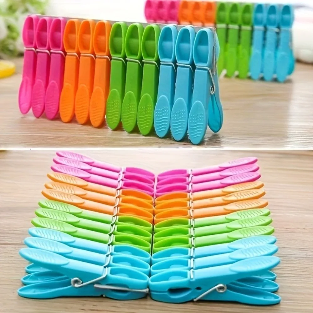 Heavy Duty Plastic Clothespins MultiColorSpringClips for Drying KitchenOutdoor DurableClothespinSet Random Colorsbedsheet Holder