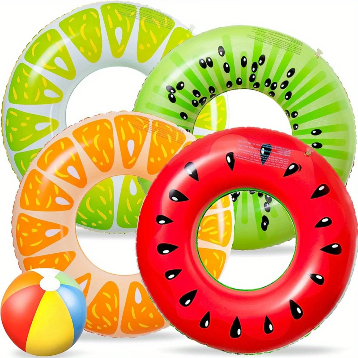 

Fruit ring pattern Swimming ring Watermelon ring PVC inflatable orange lemon armpit ring90cm