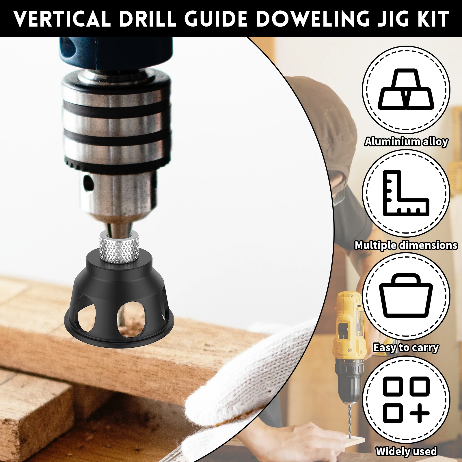 Verticale Doweling Gat Jig Boor Gids 3-10mm Houtbewerking Pocket Perforator Locator Zelfcentrerende Boor Gids hout Locator