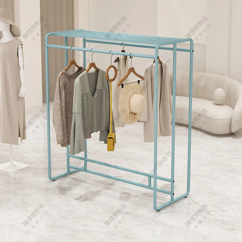 Clothing store Nakajima window display rack Floor-to-ceiling parallel bar row hanging clothes rod Boys and girls hanger display