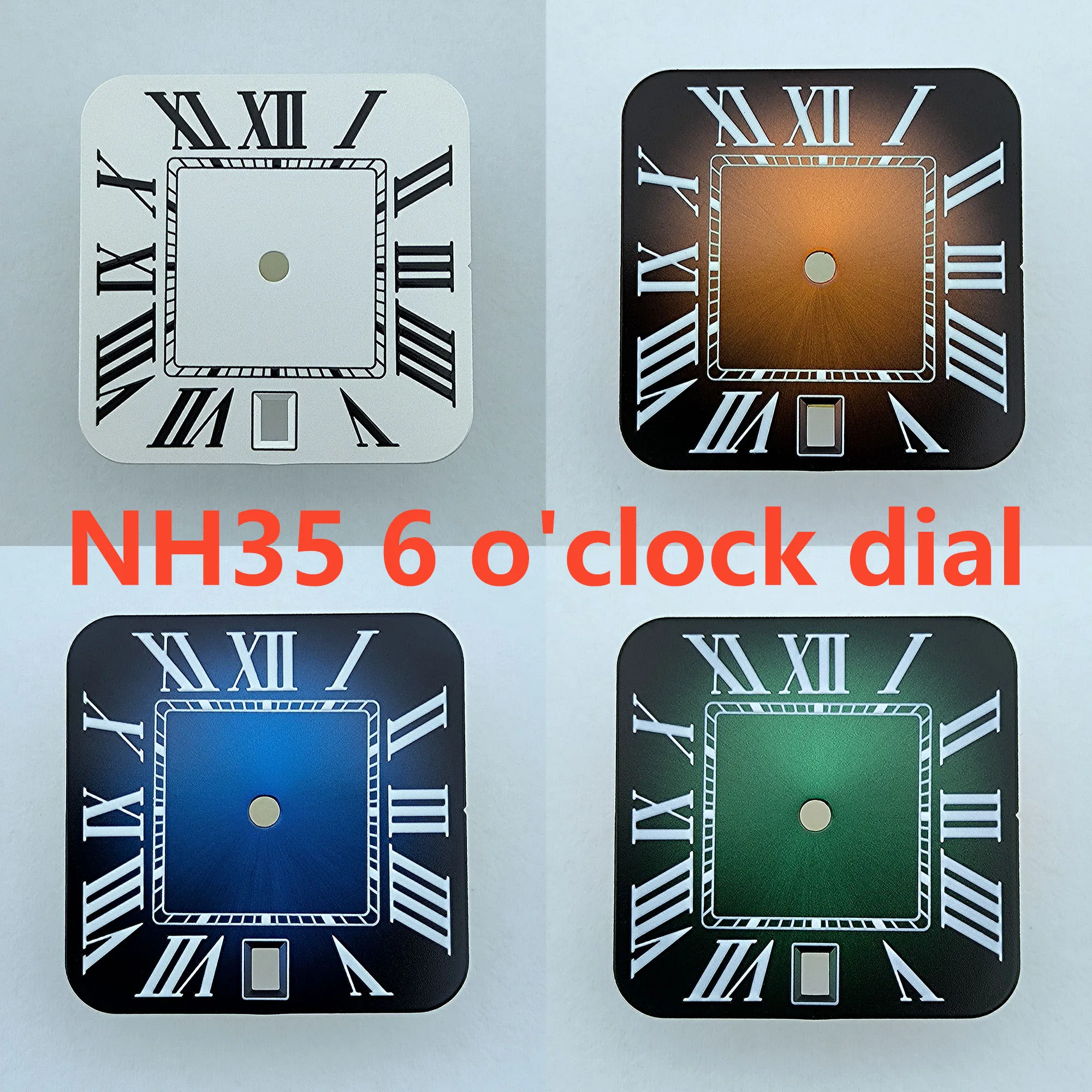 นาฬิกา dial N H35 สแควร์ dial โลโก้ที่กําหนดเองตัวเลขโรมัน NH 35 วันที่ 6 นาฬิกา dial ผู้ชาย Fit N H35 นาฬิกาอุปกรณ์เสริม