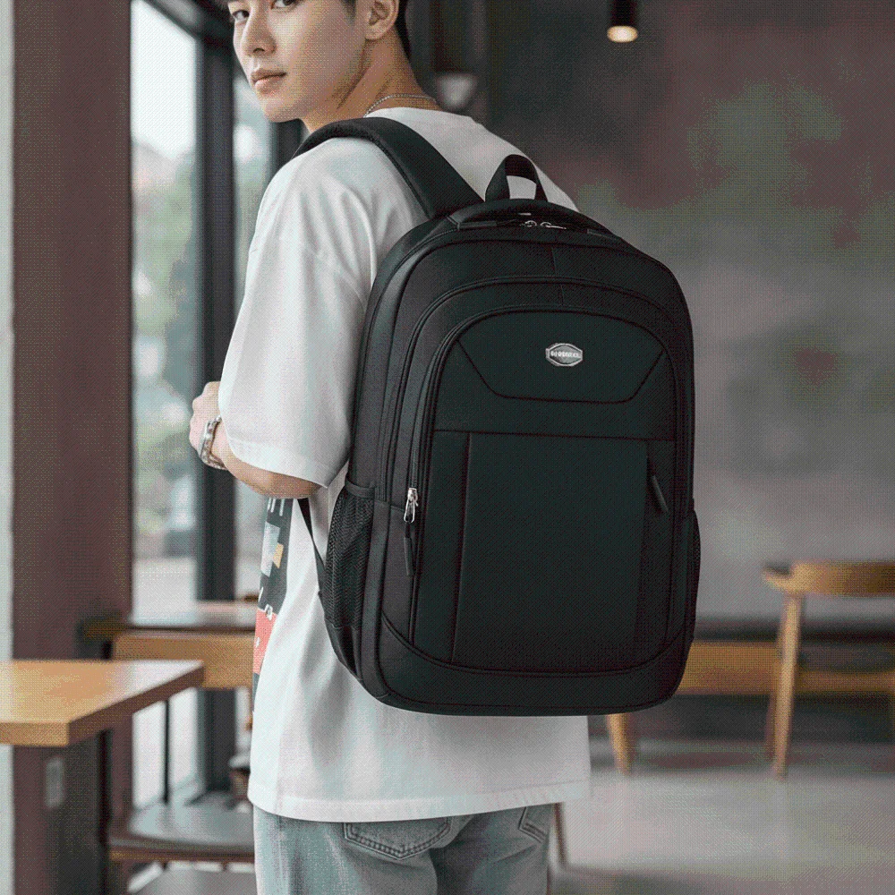Nylon Students Daypack Anti-splash Water Scratch Prevention Large Capacity School Bag Polyester Fixed Webbing Laptop Backpack