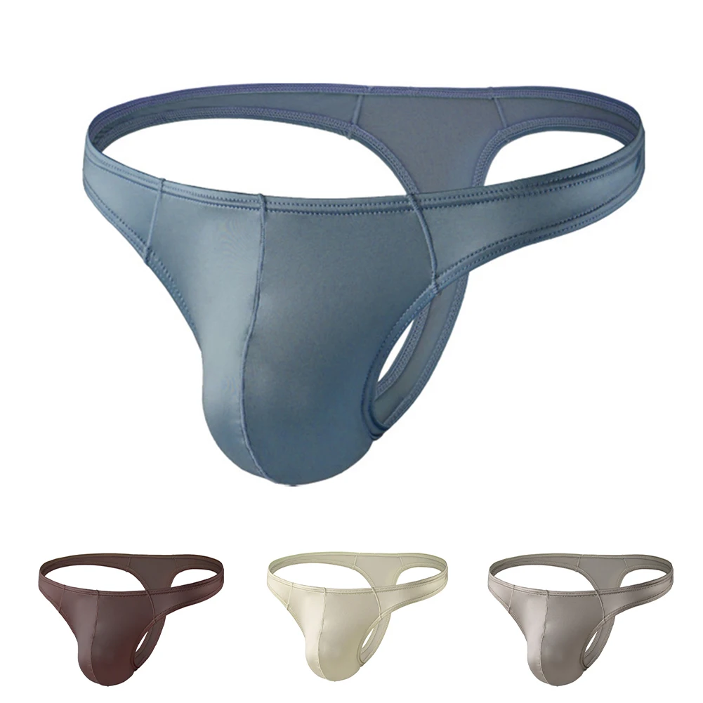 

Shiny Satin T-back Thong G-strings Satin Pouch White Glossy Underwear 5 Spandex All Seasons Brand New Short Length