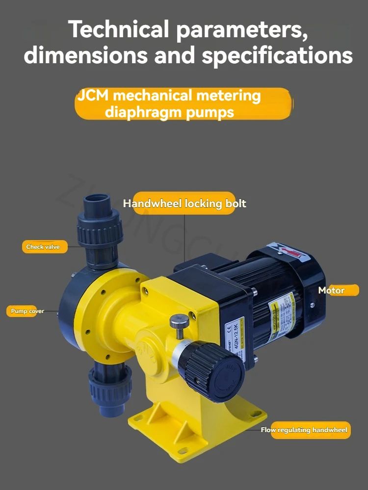Elektryczna pompa membranowa JWM/JCM, mechaniczna pompa membranowa, elektryczna pompa dozująca, jest kwaśna i