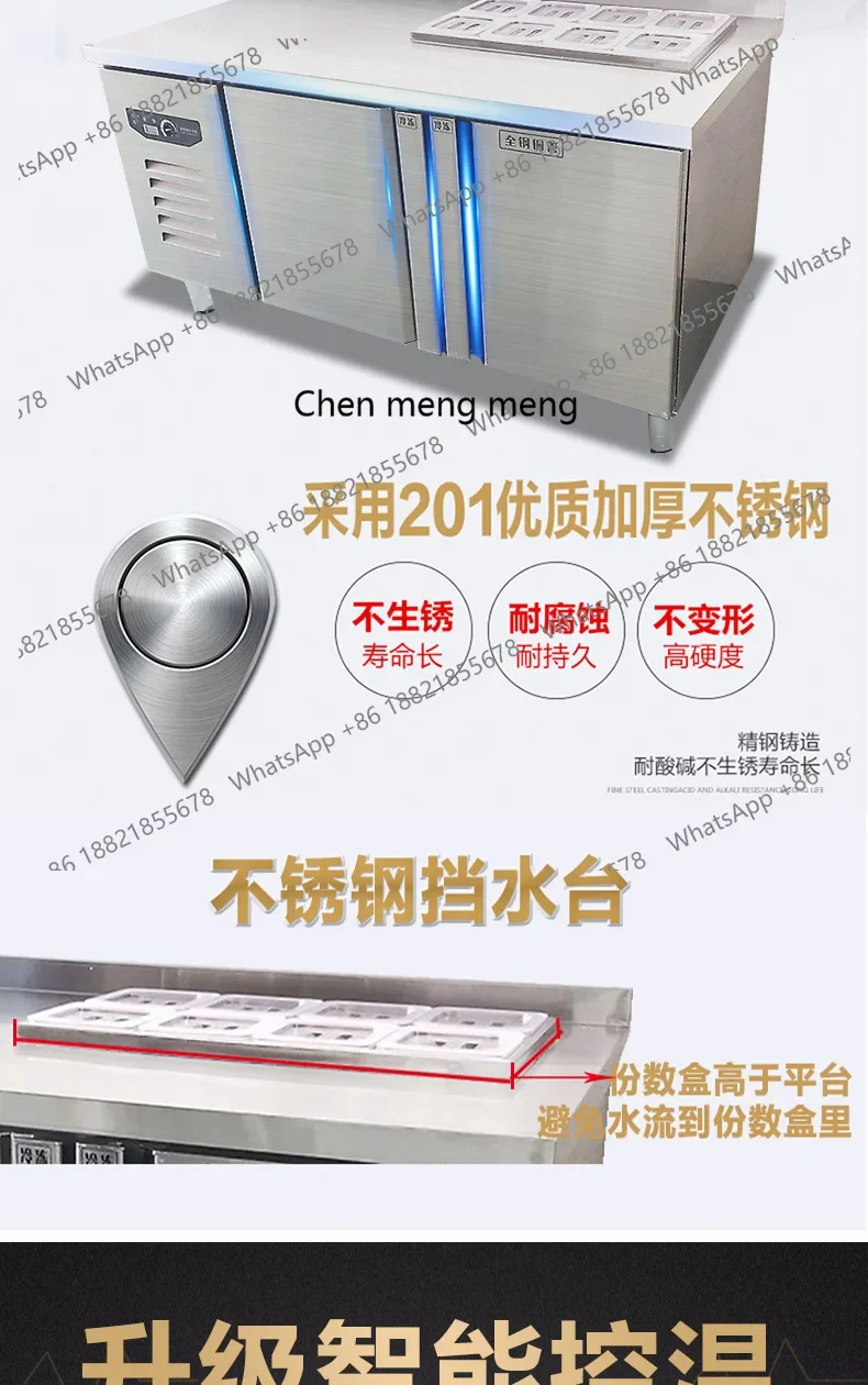Salad Table Slotted Freezer Refrigerated Workbench Refrigerator Operation Refrigerated Cabinet Water Bar Table