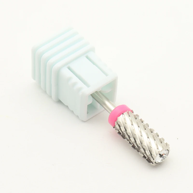 New Silver! Quality 6.5mm Diamond Big Round Top Barrel Original Tungsten Steel Carbide Manicure Nail Drill Bit File Accessories