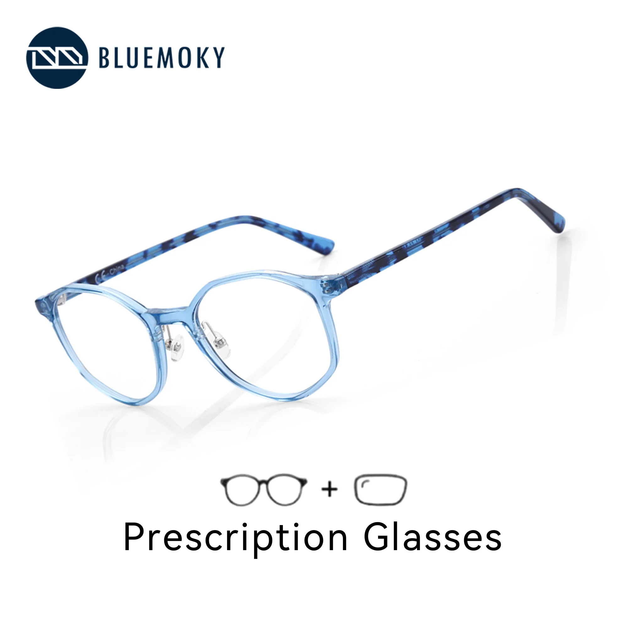

BLUEMOKY модные ацетатные круглые очки по рецепту для мужчин и женщин, фотохромные оптические прогрессивные очки с защитой от синего света для близорукости