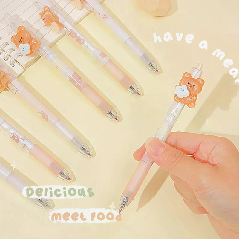 Cute Bear Mechanical Pencil 0.5mm Cartoon Automatic Pencil Kawaii Press Pen Korean Stationery School Office Supplies Kids Gift
