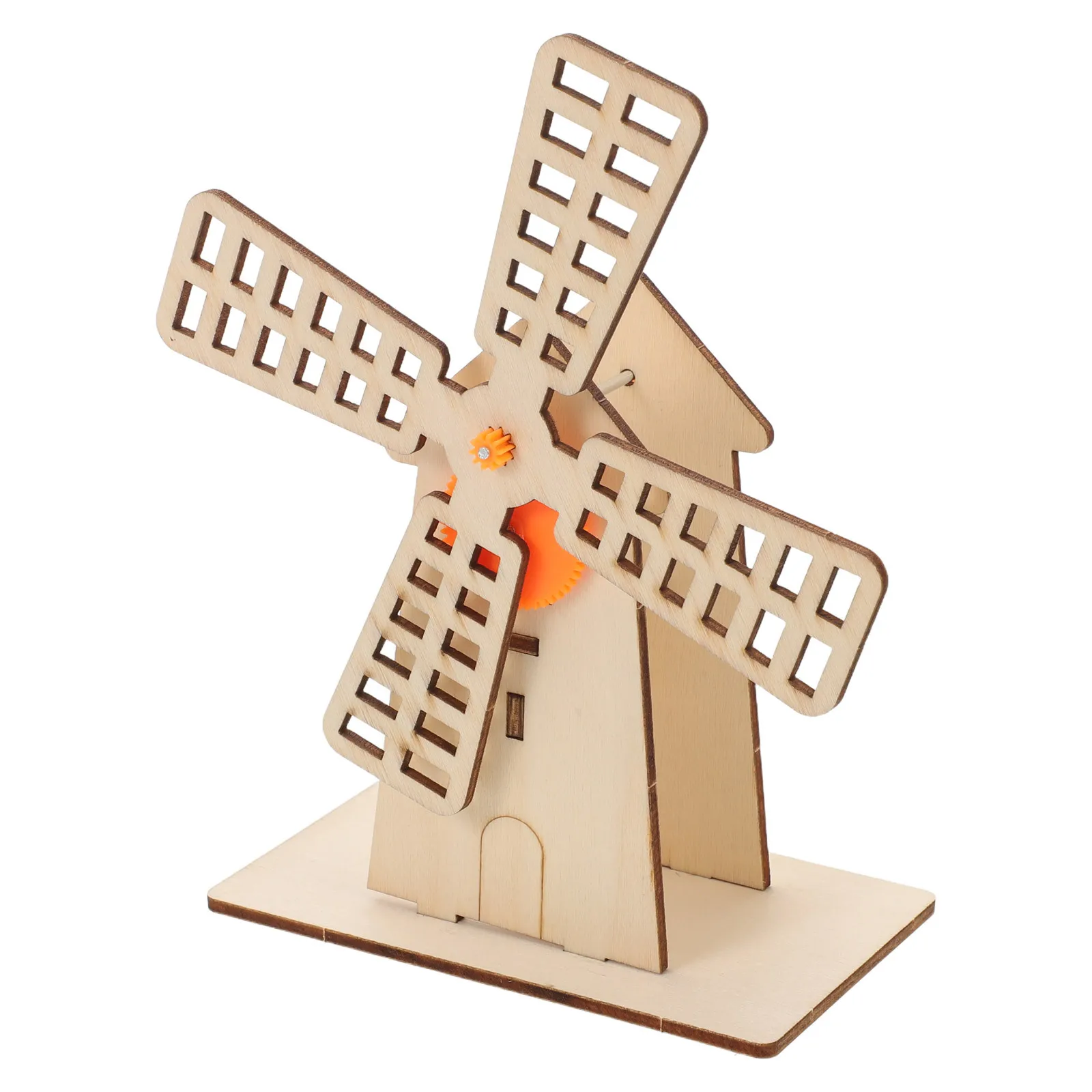 1 Juego de Kit de montaje de molino de viento de madera DIY de ciencia de vástago para niños, transmisión de engranajes giratorios, experimento educativo de turbina eólica