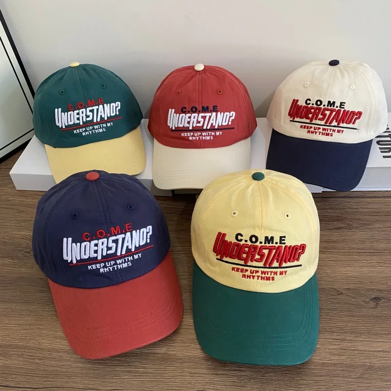 bicolor cotton baseball cap fashion letters embroidered women and men caps hats