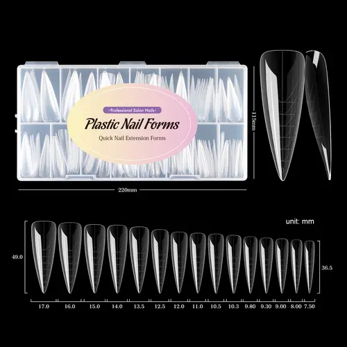 MOWOT New Square Dual Nail Form Extension False Nail Tips Quick Building Gel Molds Full Cover Large Size Acrylic Nail Top Forms - Image 7