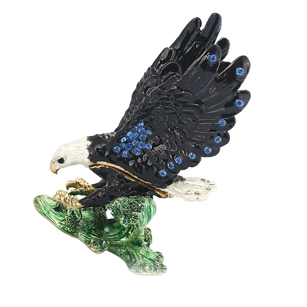Delicate Enamel Painted Eagle Home Decor Craft Unique Desktop Adornment for Living Room Bedroom Office Space Enhancement