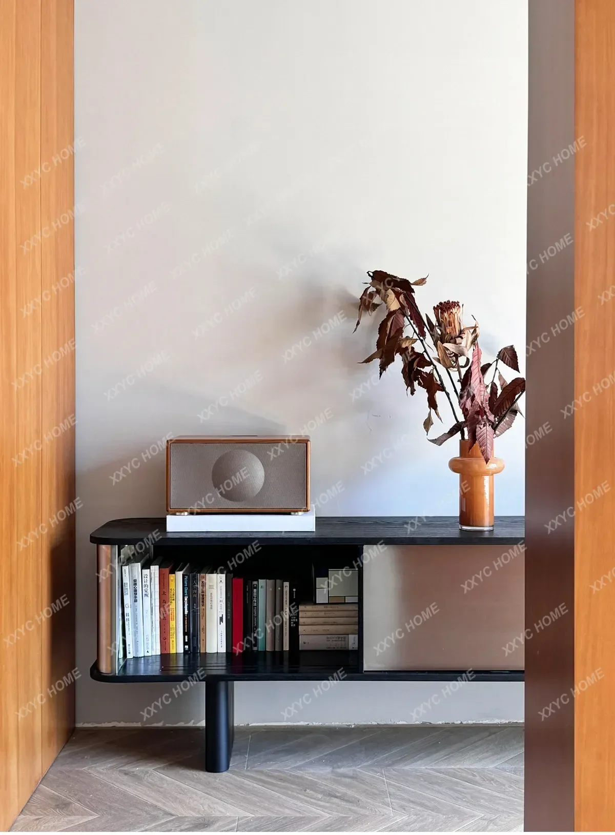FFMedieval Bauhaus stainless steel metal ultra-long TV cabinet
