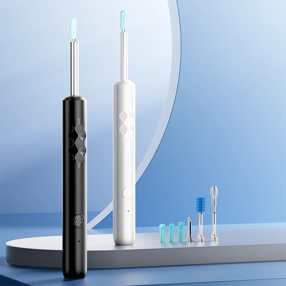 Visual Ear Cleaner Smart with Camera 1296P Ear Sticks USB C Charging Ear Wax Removal Tool WIFI Connection LED Lights Earpick