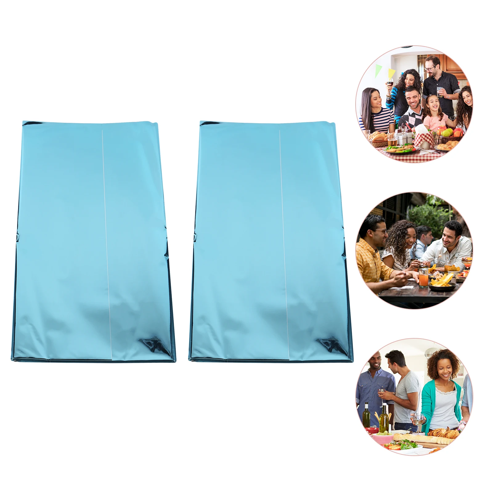 

2Pcs Aluminum Foil Tablecloth 137x274cm Rose Gold Shiny Soft Party Birthday DIY Wedding Banquet Decor Waterproof LightWeight