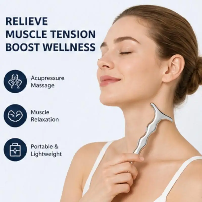 Double Heads Facial Reflexology Massage Tools & Face Gua Sha Tool Face Massage Probe Pen Facial Massage Stick