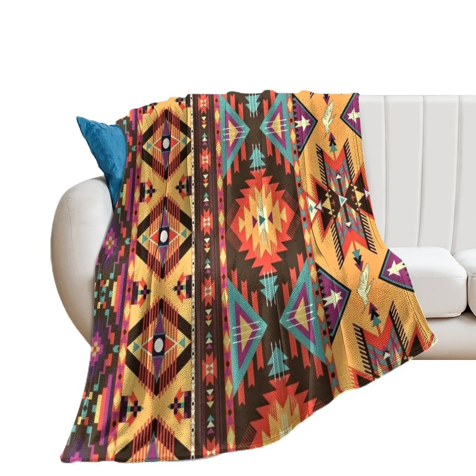 

African style Design Print Patchwork Kitenge Ankara Nigeria. Throw Blanket Nap Retros Blankets