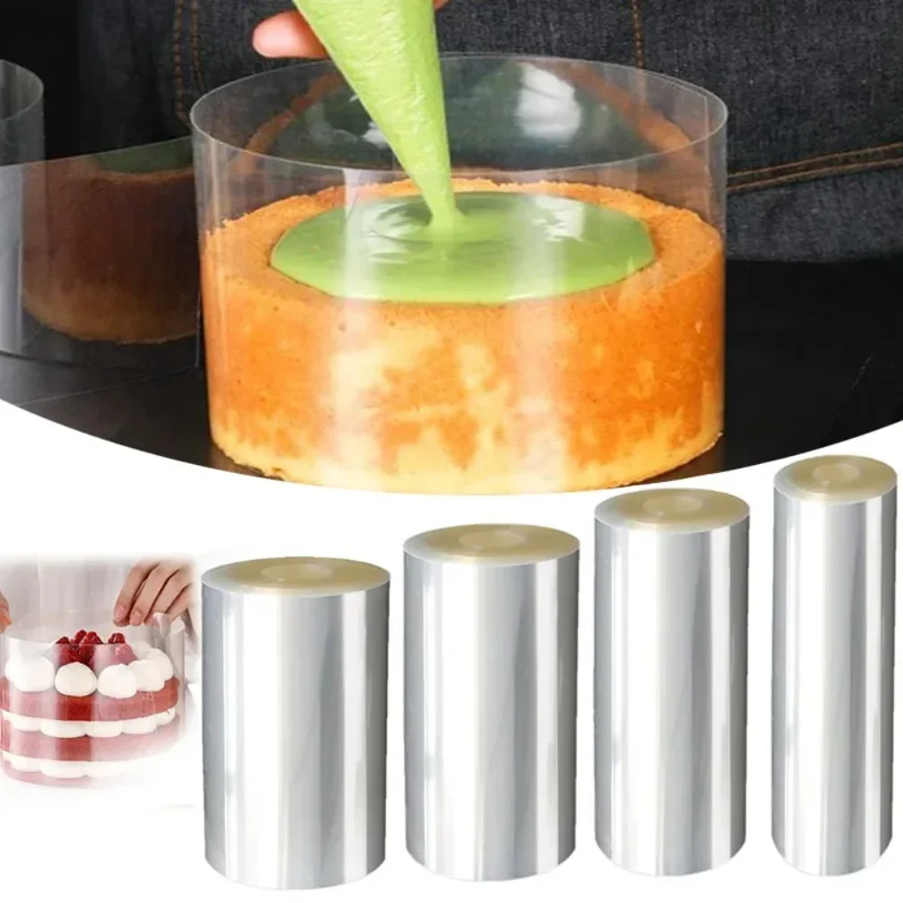 1 لفة حواف كعكة سميكة كعكة شفافة طوق موس كعكة بالشيكولاتة أوراق المحيطة فيلم الخبز المعجنات أدوات كب كيك